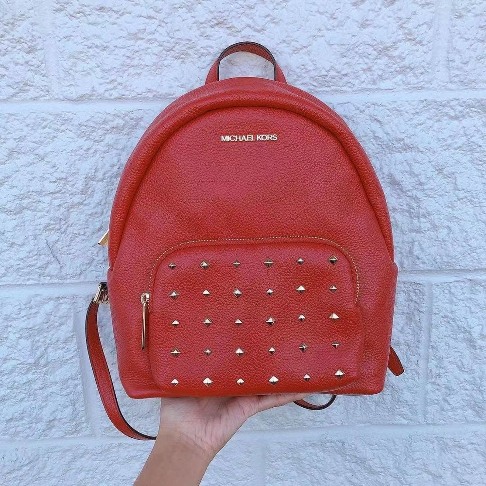 Michael Kors Erin 35f0gerb8l Medium Leather Backpack In Flame